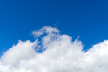 Naklejka na ściany i meble View of the blue sky and white clouds before heavy rain.