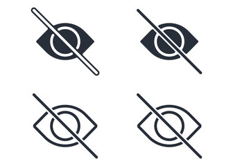 Eye. Caution. Icon for sensitive photo content or explicit video content, inappropriate content, internet safety concept, censored only adult 18 plus, attention Sign. Vector Illustration symbol.