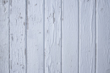 Vintage background of old, vertical wooden planks, painted white.Outdated tree.
