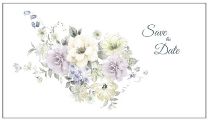 Watercolor flowers illustration