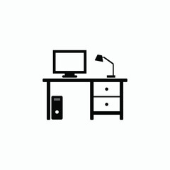office desk icon vector sign