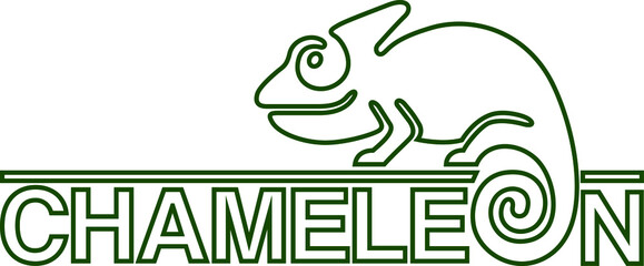 Single line Design of Chameleon © DKG1111