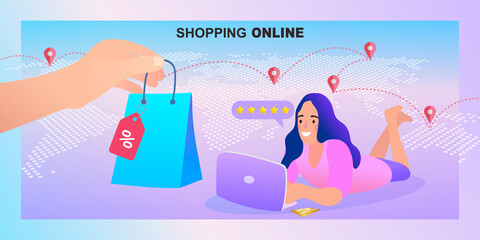 hand holding shopping bags