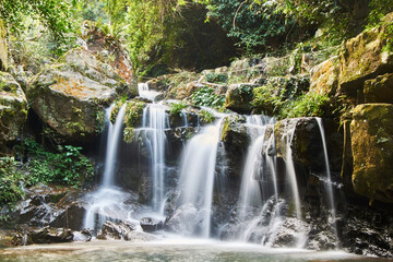 Fototapeta na wymiar Waterfall In The Forest