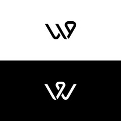 w9 initial minimalist logo vector