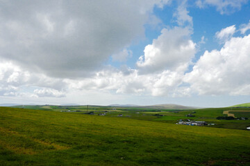 Fototapeta na wymiar Beautiful green pasture, Scotland Europe.