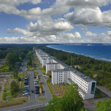 The KdF Colossus Prora on Ruegen - a gigantic historical Nazi holiday resort on the Baltic Sea on the island of Ruegen (R&uuml;gen), Germany