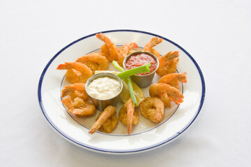 Shrimp Seafood Dinner and sauces