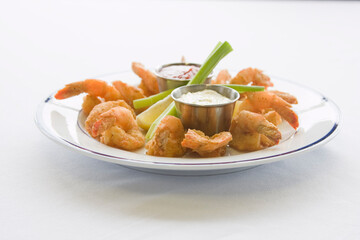 Shrimp Seafood Dinner and sauces