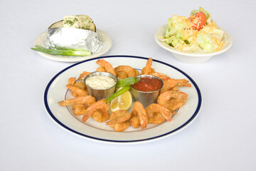 Shrimp Seafood Dinner and sauces
