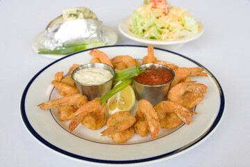 Shrimp Seafood Dinner and sauces
