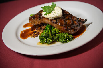 Steak Brocolli and Mushroom Dinner