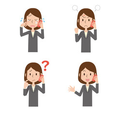 電話　相談　問い合わせ　女性　セット