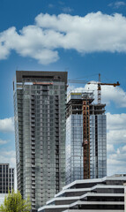 Fototapeta na wymiar Two New Glass Towers Construction in Seattle