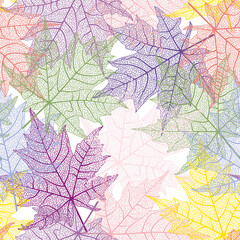 Seamless pattern with  leaf veins. Vector illustration.