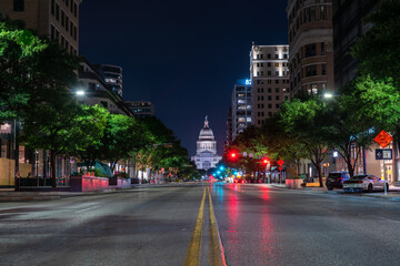 Low Angle View of the Austin Texas Capitol At Night