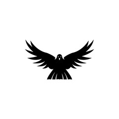 Obraz premium Illustration of Black Bird Icon isolated on a white background