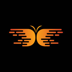 Elegant Fast Butterfly logo template vektor. Creative symbol. Emblem. Animal logo with speed