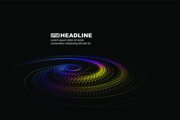 Colorful dynamic particle cosmic vortex abstract graphic texture background.