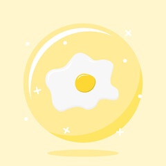 Egg Cartoon Illustration in The Bubble Vector