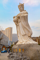 Mazu is a Chinese sea goddess, the statue situated on the side of Tianhou Temple at Guwenhua Jie street. Her worship spread theoughout Chinese mainland and overseas