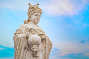 Mazu is a Chinese sea goddess, the statue situated on the side of Tianhou Temple at Guwenhua Jie street. Her worship spread theoughout Chinese mainland and overseas