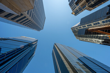 Fototapeta na wymiar Skyscrapers in the city of Calgary, Alberta Canada. 