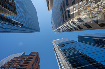 Fototapeta na wymiar View of modern buildings in Calgary's urban centre. 