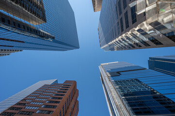 Fototapeta na wymiar View of modern buildings in Calgary's urban centre. 