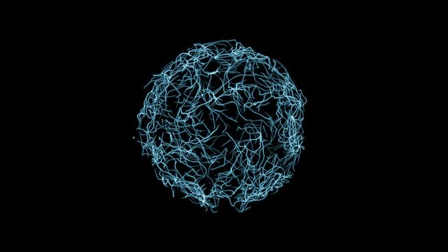 Abstract flowing sphere from neuron swirls