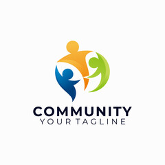 people community logo icon vector isolated