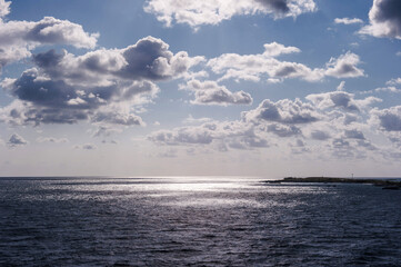 Beautiful and curious clouds background blue sky at Florida.