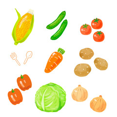 Fresh juicy healthy vegetables vector illustration