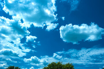Beautiful and curious clouds background blue sky at Florida.
