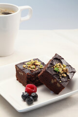 Brownies with berries