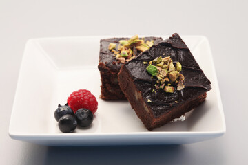 Brownies with berries