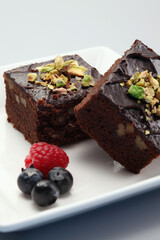 Brownies with berries