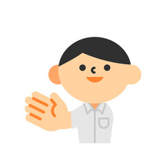 ビジネス　半袖　クールビズ　上半身　フラット　男性