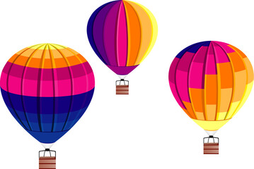 Fototapeta premium Vector Air Ballons on white background.