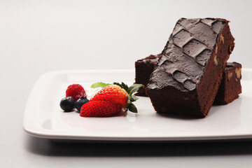 Brownies with berries