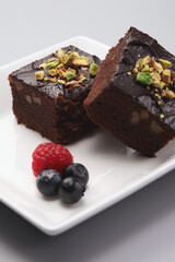 Brownies with berries