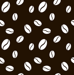 Vector seamless pattern with coffee beans.