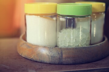 sugar bottle on a table