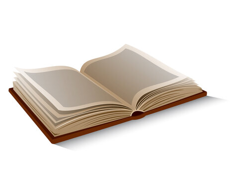 Vector isolated opened book on white background.