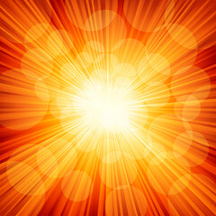 Obraz premium Vector illustration of orange sunbeam.