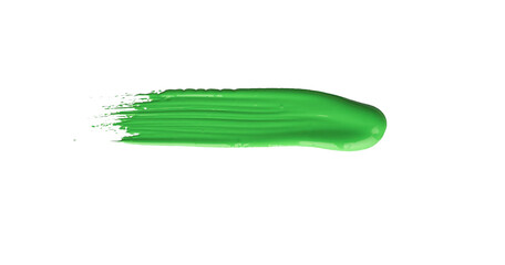 Green chroma brush stroke paiting over isolated background, canvas watercolor texture