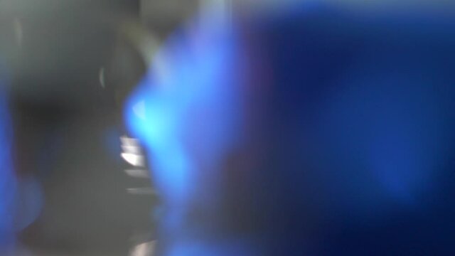 Soft Focus Abstract Metallic Objects With Bokeh Red and Blue Lights