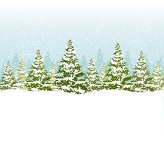 Vector illustration of christmas forest.