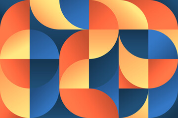 Abstract vector geometric pattern, background design in Bauhaus style, for web design, business card, invitation, poster, cover. © vecarto