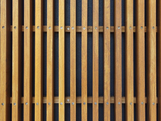 Slatted Timber Wall Background.